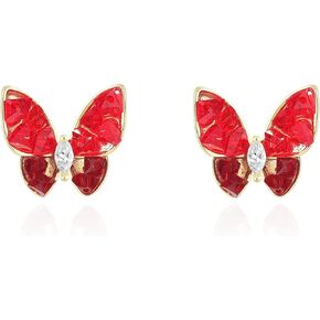 YOQUCOL Butterfly Shape Golden Stud Earrings for Women Girls