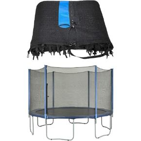 Upper Bounce Round Trampoline Safety Net-Round Trampoline using Variant Straight Poles-Breathable Weather-Resistant Trampoline Net Replacement-Installs Outside of Frame