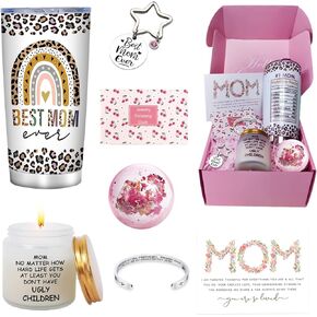 Mothers Day Gifts for Mom, Mom Gifts from Daughter or Son, Best Mom Ever Gifts, Birthday Day Gifts for Mom, Gifts Basket for New Mom, 7pcs Unique Gifts Set for Mom