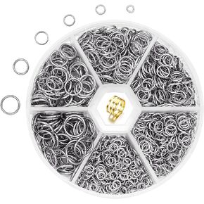 ZYNERY 1500pcs 304 Stainless Steel Open Jump Rings with Jewelry Rings for Jewelry Making Supplies, Jewelry Fix, Wire Wrapping, Crafts