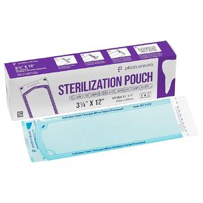 200 3.25 X 12 Inch Self Sterilization Pouches for Dental Offices, Autoclave Sterilizer Bags Pouch for Dentist Tools Cleaning Tools, 1 Box of 200 Pouches