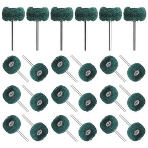 LOUZAGO 30 Pcs 120 Grit Abrasive Wheel, 1 Inch Buffing Polishing Wheels Polishing Deburring Wheels for Rotary Tools-1/8" Shank (Yellow)