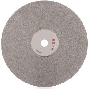 Drilax 6 inch Grit 100 Professional Quality High Density Diamond Coated Flat Lap Lapping Lapidary Wheel Disc Glass Jewelry Polishing Tool Grinding Sharpening Metal Back 1/2 Arbor (Grit100)