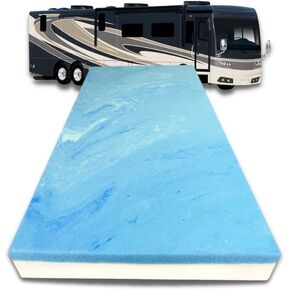 FoamRush 6-Inch Bunk (36" x 72") High Density Foam RV Mattress Replacement with Cotton Cover, Medium Firm, Pressure Relief, Travel Camper Trailer Truck, Made in USA, CertiPUR-US Certified