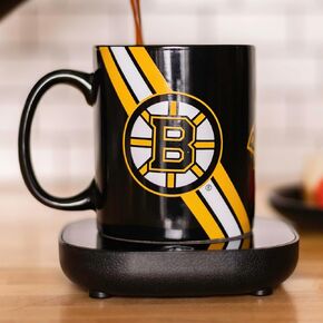 Uncanny Brands Boston Bruins Logo Mug Warmer with Mug – Keeps Your Favorite Beverage Warm - Auto Shut On/Off