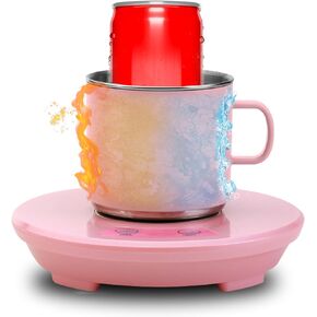 Coffee Mug Warmer and Cooler for Desk 2-in-1 Drink Chiller with Heating Mode USB Heating and Cooling Mat Coffee Tea Beverage Cans Cooler & Warmer Heater Chilling Coaster with 11oz Mug Set