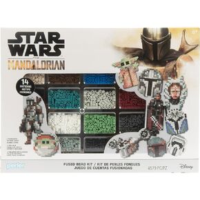 Perler Star Wars' The Mandalorian Fused Bead Kit with 14 Unique Patterns, Finished Project Sizes Vary, Multicolor 4579 Pieces