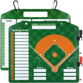 PEUTIER Magnetic Baseball Lineup Board, Dry Erase Coaches Clipboards Softball Dugout Board Baseball Coaching Board for Coaches Baseball Coaching Accessories
