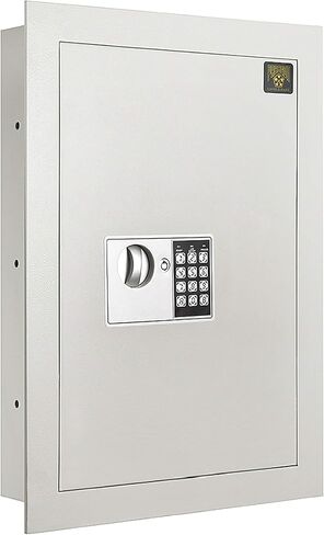 In-Wall Safe - Home or Business Safe with LED Keypad and 2 Manual Override Keys - Protects Cash, Jewelry, Passports, and More by Paragon Safes (Cream) in Saudi Arabia