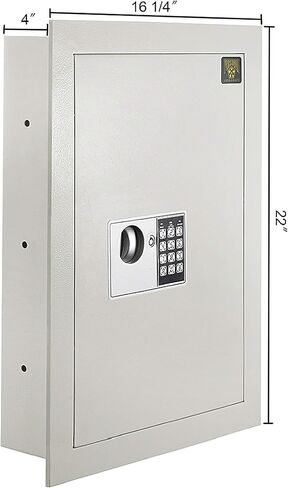 In-Wall Safe - Home or Business Safe with LED Keypad and 2 Manual Override Keys - Protects Cash, Jewelry, Passports, and More by Paragon Safes (Cream) in Saudi Arabia