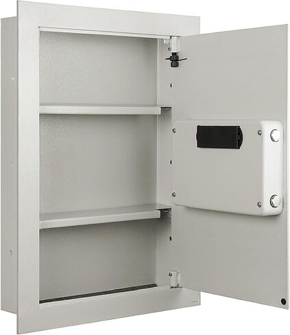 In-Wall Safe - Home or Business Safe with LED Keypad and 2 Manual Override Keys - Protects Cash, Jewelry, Passports, and More by Paragon Safes (Cream) in Saudi Arabia