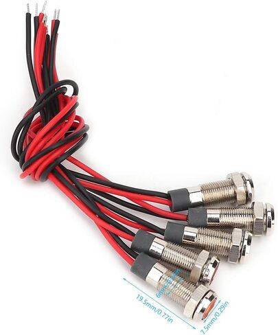 Light, 5 Pcs LED Lamp IP66 6mm LED Water Proof Metal Warning Light with Wire 1NO Red Green Yellow Blue White Concave LED Lamp, Lightfixture (DC12~24V) in Saudi Arabia