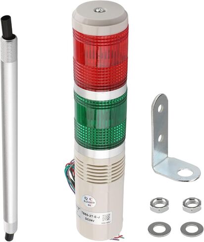 Othmro Industrial Signal Light Column LED Alarm Round Tower Light Indicator Continuous Light Warning Light Red Green DB 90db 24V 3W 1PCS in Saudi Arabia