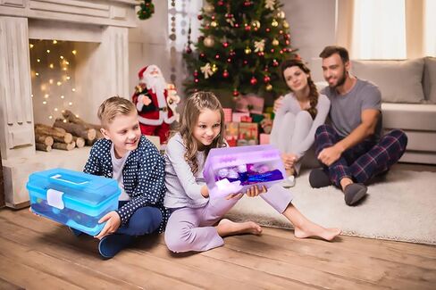 Irichna 1000+ Pcs Art and Craft Supplies for Kids, Toddler DIY Craft Art Supply Set Included Pom Poms, Pipe Cleaners, Feather, Folding Storage Box - All in One for DIY Craft Set (Purple) in Kuwait