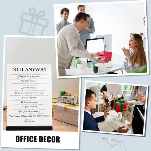 Large Table Decor Do It Anyway - Mother Teresa Quotes - Inspirational Desk Decor for Office Women, Motivational Gifts for Graduates, Therapist Office Decor in Kuwait