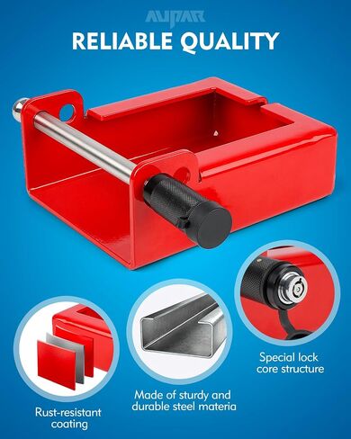 Aupar Patent-Designed Gooseneck Trailer Lock | Secure Your Trailer with Two Lock Positions | Fits Most 7-Inch Bottom Plate Couplers | Red in Saudi Arabia