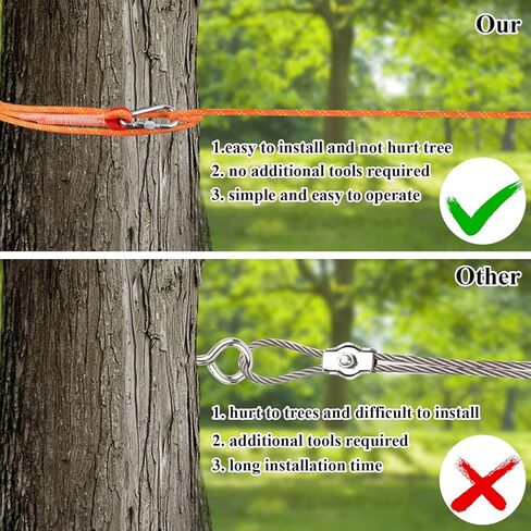 كابل ربط الكلاب من ASOCEA للتخييم، نظام عربة علوية عاكسة محمولة بطول 50 قدم، كابل للكلاب مع مشبك قابل للتدوير، مقود طويل للكلاب للتخييم في الفناء in Kuwait