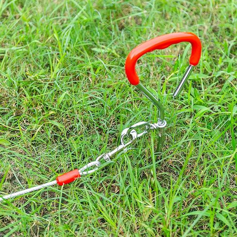 Dog Tie Out Cable and Stake - 30 ft Dog Run Cable & Dog Stake for Yard Camping Park Outside - Heavy Duty Chew Proof Long Dog Leads for Medium Large Dogs in Saudi Arabia