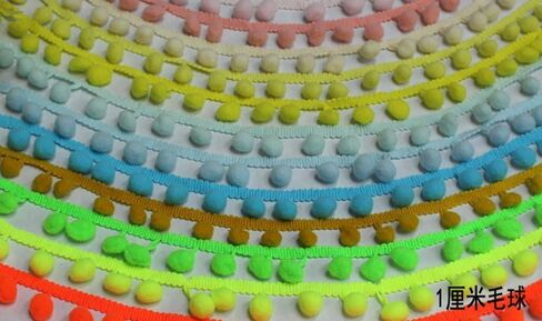 YCRAFT One Roll 18 Yards Ball Fringe 7/8" Wide Pom Trim Ribbon Sewing-Cream in Saudi Arabia
