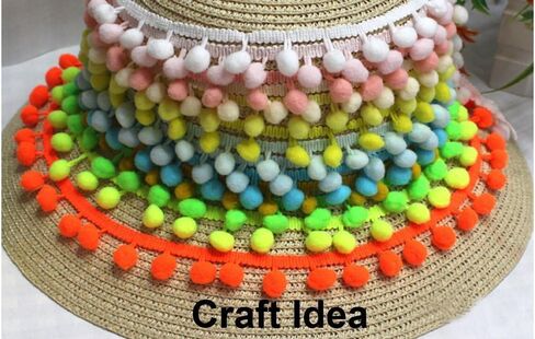 YCRAFT One Roll 18 Yards Ball Fringe 7/8" Wide Pom Trim Ribbon Sewing-Cream in Saudi Arabia