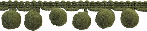 1 1/4-Inch Pompom Fringe, BP-101-25 Olive, 10-Yard Rolls. in Kuwait