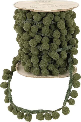 1 1/4-Inch Pompom Fringe, BP-101-25 Olive, 10-Yard Rolls. in Kuwait
