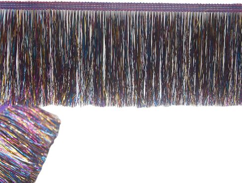 KUYLENT 6.5 Yard 4 Inches Tinsel Fringe Trim Lace Shiny Tinsel Tassel Fringe Trimming for Dance Costume Dress Stage Clothes Party Decor DIY (Multicolour) in Saudi Arabia