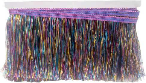 KUYLENT 6.5 Yard 4 Inches Tinsel Fringe Trim Lace Shiny Tinsel Tassel Fringe Trimming for Dance Costume Dress Stage Clothes Party Decor DIY (Multicolour) in Saudi Arabia