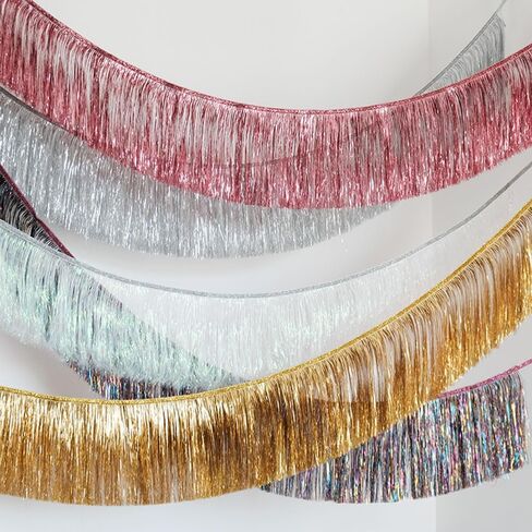 KUYLENT 6.5 Yard 4 Inches Tinsel Fringe Trim Lace Shiny Tinsel Tassel Fringe Trimming for Dance Costume Dress Stage Clothes Party Decor DIY (Multicolour) in Saudi Arabia