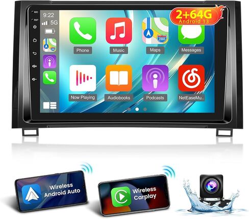 [2G+64G] راديو سيارة لسيارة Toyota Tundra 2014 2015 2016 2017، Android 13 شاشة لمس ستيريو، Carplay/Android Auto/EQ Audio/SWC + كاميرا احتياطية AHD in Saudi Arabia