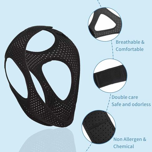 Anti-Snoring Chin Strap - Breathable Chin Straps for Snoring Users, Anti Snoring Nose Clip & Adjustable Sleep Chin Strap for Men/Women in Kuwait