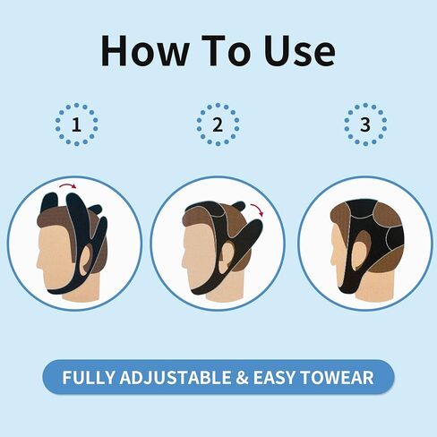 Anti-Snoring Chin Strap - Breathable Chin Straps for Snoring Users, Anti Snoring Nose Clip & Adjustable Sleep Chin Strap for Men/Women in Kuwait