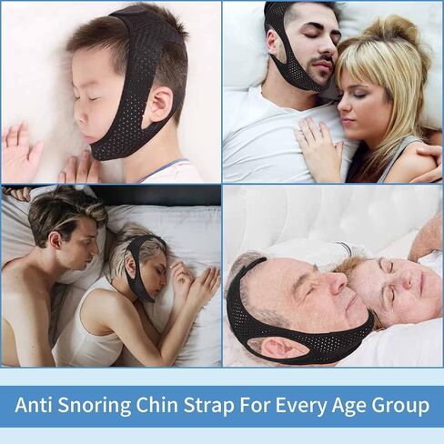 Anti-Snoring Chin Strap - Breathable Chin Straps for Snoring Users, Anti Snoring Nose Clip & Adjustable Sleep Chin Strap for Men/Women in Kuwait