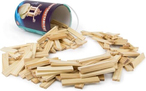 Imagination Generation Constructables! Pine Wood Building Planks, 150 Pieces - Educational Tinker Toys for Kids & Teens - STEM Stacking Blocks for Boys & Girls - Wooden Playset for Learning in Saudi Arabia