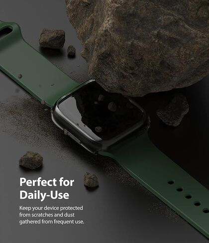 Ringke Slim [No More Discoloration / 2 Pack] Compatible with Apple Watch Series 9, 8, 7 Case (45mm) for Minimalist, Solid Transparent Cover for Women, Men - Clear + Deep Green in Saudi Arabia