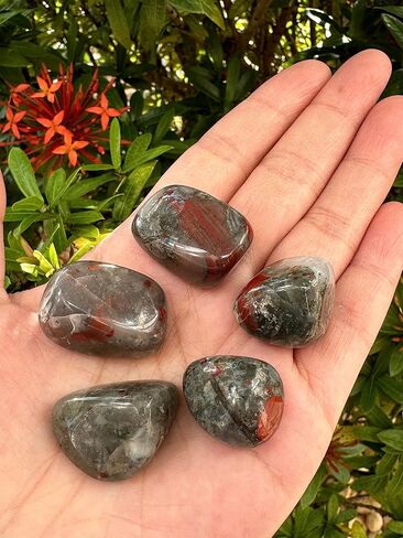 GAF TREASURES 5 Pcs Black Onyx Tumbled Stones, Polished Natural Black Onyx Gemstone, Black Onyx Healing Crystals (Black Onyx) in Saudi Arabia