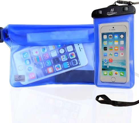 ANJ Outdoors 2PK Most Durable Waterproof Pouch/Waterproof Fanny Packs for Women and Men | 3-Zipper Beach Bags Waterproof Sandproof | Waterproof Wallet/Phone Case With Waist Strap for Swimming in Saudi Arabia