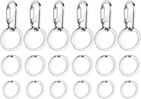 Boao 6 Pieces Dog Tag Clips Pet ID Tag Clips with 18 Pieces Durable Stainless Steel Rings Personalized Clips Pet ID Tag Holder for Cats Dogs Collars Harnesses in 3 Sizes in Saudi Arabia
