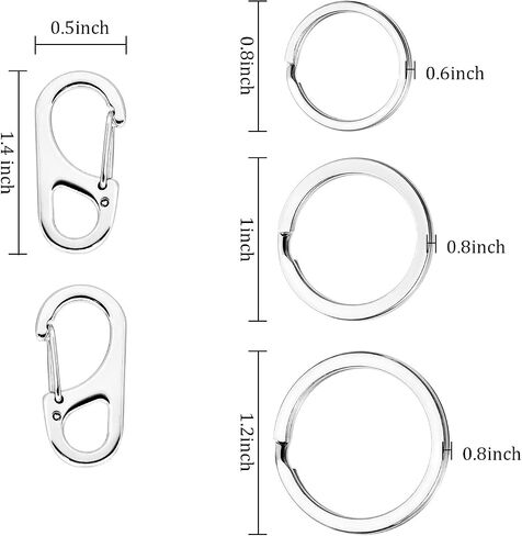 Boao 6 Pieces Dog Tag Clips Pet ID Tag Clips with 18 Pieces Durable Stainless Steel Rings Personalized Clips Pet ID Tag Holder for Cats Dogs Collars Harnesses in 3 Sizes in Saudi Arabia