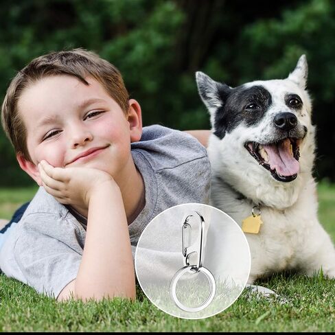 Boao 6 Pieces Dog Tag Clips Pet ID Tag Clips with 18 Pieces Durable Stainless Steel Rings Personalized Clips Pet ID Tag Holder for Cats Dogs Collars Harnesses in 3 Sizes in Saudi Arabia