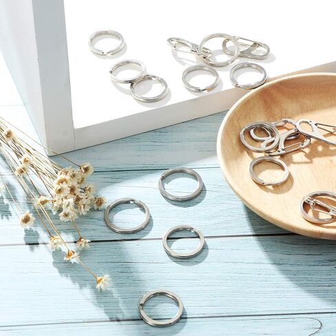 Boao 6 Pieces Dog Tag Clips Pet ID Tag Clips with 18 Pieces Durable Stainless Steel Rings Personalized Clips Pet ID Tag Holder for Cats Dogs Collars Harnesses in 3 Sizes in Saudi Arabia