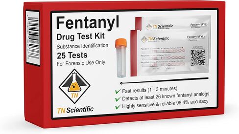 TN Scientific - Fentanyl Drug Test Strip [25 Pack] - Powder, Liquid, & Urinalysis Testing Forensic Kit in Saudi Arabia