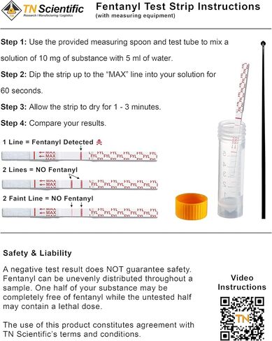 TN Scientific - Fentanyl Drug Test Strip [25 Pack] - Powder, Liquid, & Urinalysis Testing Forensic Kit in Saudi Arabia