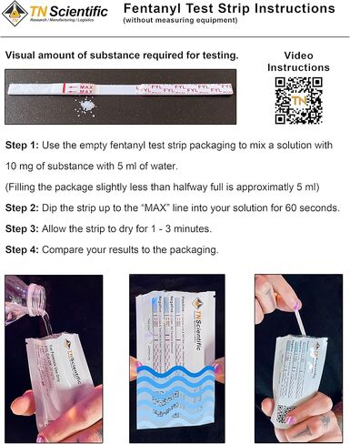 TN Scientific - Fentanyl Drug Test Strip [25 Pack] - Powder, Liquid, & Urinalysis Testing Forensic Kit in Saudi Arabia