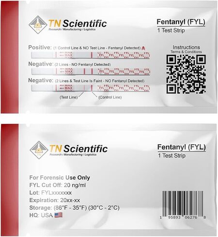 TN Scientific - Fentanyl Drug Test Strip [25 Pack] - Powder, Liquid, & Urinalysis Testing Forensic Kit in Saudi Arabia