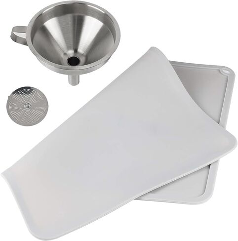 YOOPAI Funnel and Mat, Stainless Steel Filter Funnel & Silicone Slap Mat Cleaning Kit for Filtering Resin and Recover Liquid, Non-Stick Food Pad Waterproof Protect Work Surface in Saudi Arabia