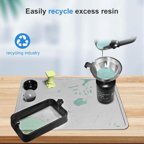 YOOPAI Funnel and Mat, Stainless Steel Filter Funnel & Silicone Slap Mat Cleaning Kit for Filtering Resin and Recover Liquid, Non-Stick Food Pad Waterproof Protect Work Surface in Saudi Arabia