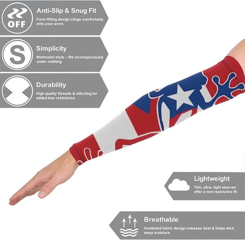 UOER Dominican Republic Flag Arm Sleeves for Men Women UV Sun Protection Arm Cover Sleeves Sports Compression Cooling Sleeve in Saudi Arabia