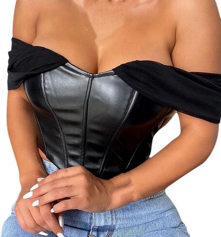 المرأة مثير بو الجلود مشد المحاصيل الأعلى معطلة الكتف القمم القوطية بوستير بروتيل تانك الأعلى in Kuwait