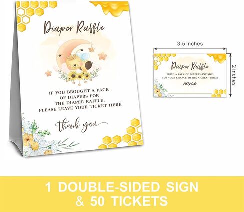 بطاقات لعب استحمام الطفل Sweet As Can Bee، و1 لافتة حفاضات قائمة بذاتها و50 تذكرة سحب للحفاضات -(LBLK-003) in Kuwait